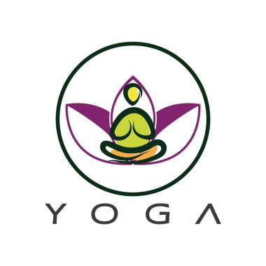 logo design of people doing yoga symbol icon illustration vector