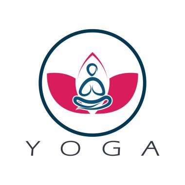 logo design of people doing yoga symbol icon illustration vector