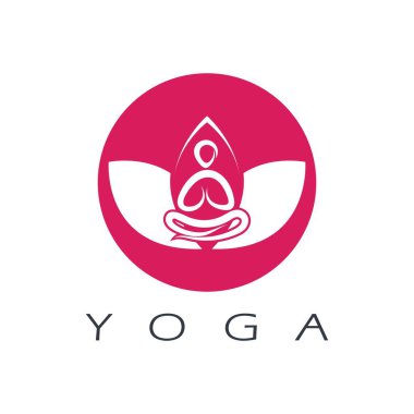logo design of people doing yoga symbol icon illustration vector