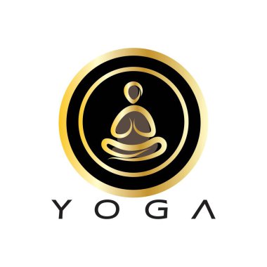 logo design of people doing yoga symbol icon illustration vector