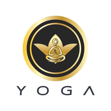 logo design of people doing yoga symbol icon illustration vector