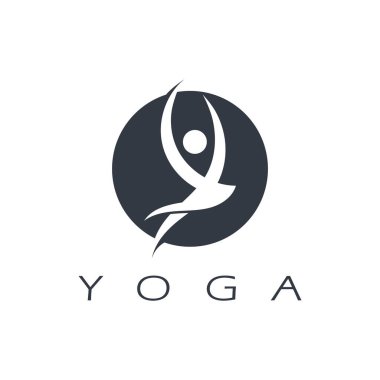logo design of people doing yoga symbol icon illustration vector