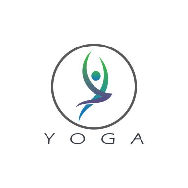 logo design of people doing yoga symbol icon illustration vector