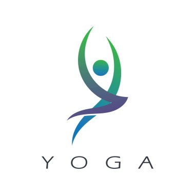 logo design of people doing yoga symbol icon illustration vector