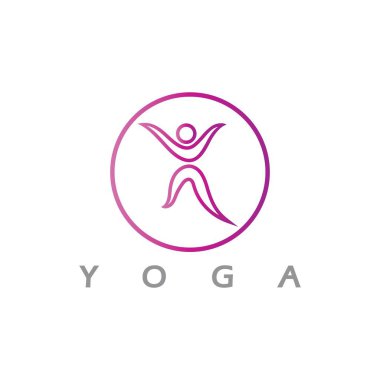 logo design of people doing yoga symbol icon illustration vector