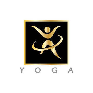 logo design of people doing yoga symbol icon illustration vector