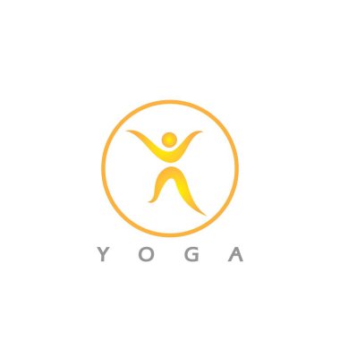 logo design of people doing yoga symbol icon illustration vector