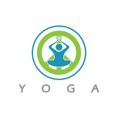 logo design of people doing yoga symbol icon illustration vector