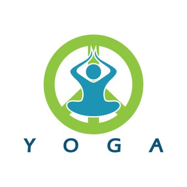 logo design of people doing yoga symbol icon illustration vector