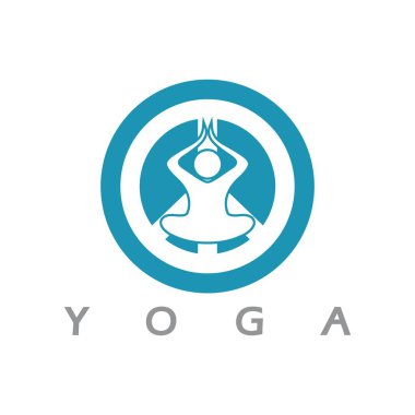 logo design of people doing yoga symbol icon illustration vector