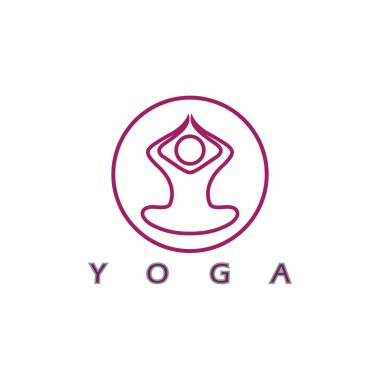 logo design of people doing yoga symbol icon illustration vector