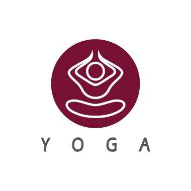 logo design of people doing yoga symbol icon illustration vector