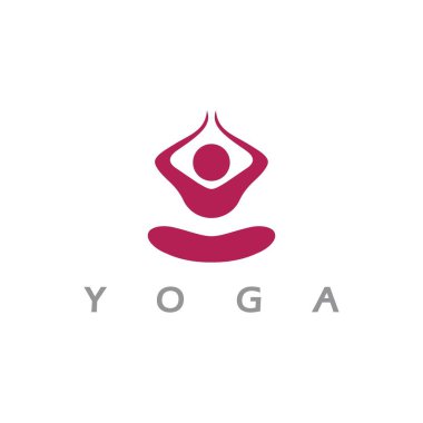 logo design of people doing yoga symbol icon illustration vector