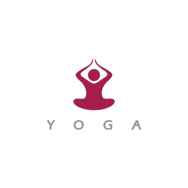 logo design of people doing yoga symbol icon illustration vector