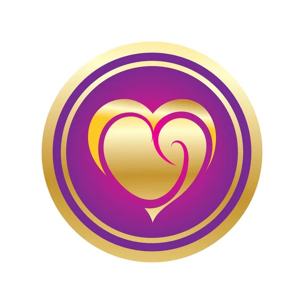 Love Heart Logo Icon Illustration Design Vector — Archivo Imágenes Vectoriales