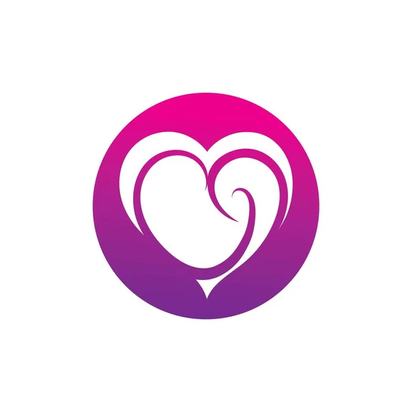 Love Heart Logo Icon Illustration Design Vector — Stok Vektör