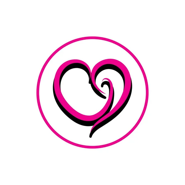 Love Heart Logo Icon Illustration Design Vector — Stock Vector