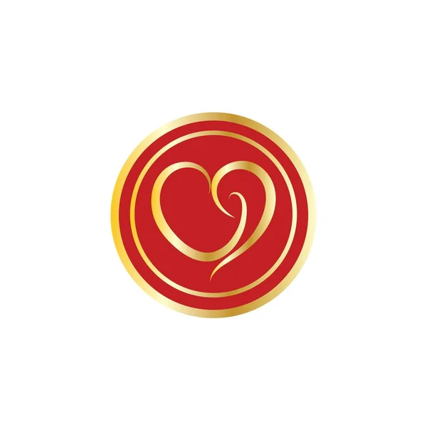 Love Heart Logo Icon Illustration Design Vector — Stok Vektör