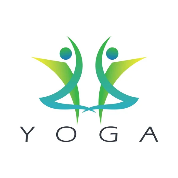 Logo Design People Doing Yoga Symbol Icon Illustration Vector — Stockvektor