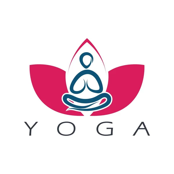 Logo Design People Doing Yoga Symbol Icon Illustration Vector — Vetor de Stock