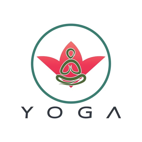 Logo Design People Doing Yoga Symbol Icon Illustration Vector — Stock Vector