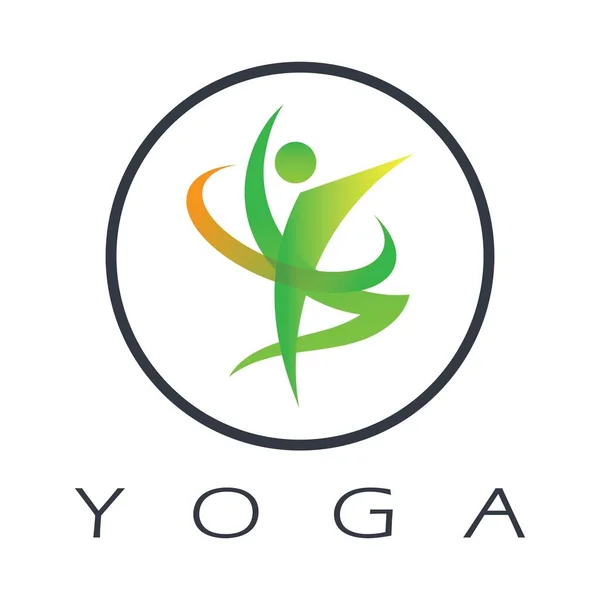 Logo Design People Doing Yoga Symbol Icon Illustration Vector — Stockvektor