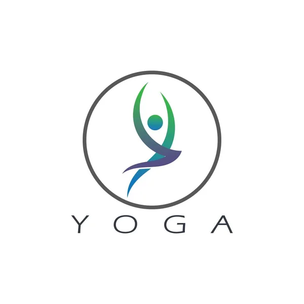 Logo Design People Doing Yoga Symbol Icon Illustration Vector — Archivo Imágenes Vectoriales