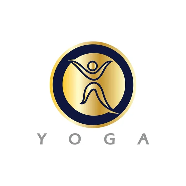 Дизайн Логотипу Людей Займаються Іконою Символу Йоги Векторна — стоковий вектор