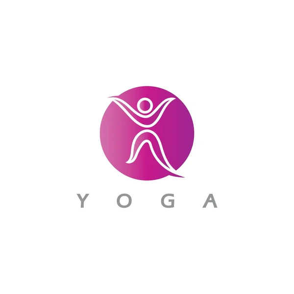 Logo Design People Doing Yoga Symbol Icon Illustration Vector — Vector de stock