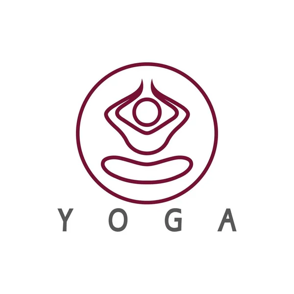 Logo Design People Doing Yoga Symbol Icon Illustration Vector — Stockvektor