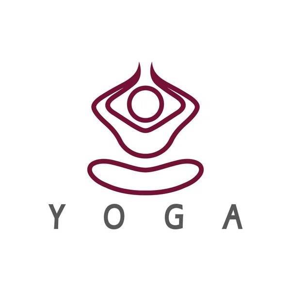 Logo Design People Doing Yoga Symbol Icon Illustration Vector — Vector de stock