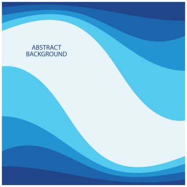 Mavi dalga vektörü soyut arkaplan düz tasarım stok çizimi