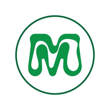 M Harfi Logo Şablonu vektör çizimi tasarımı