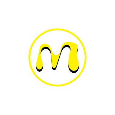 M Harfi Logo Şablonu vektör çizimi tasarımı