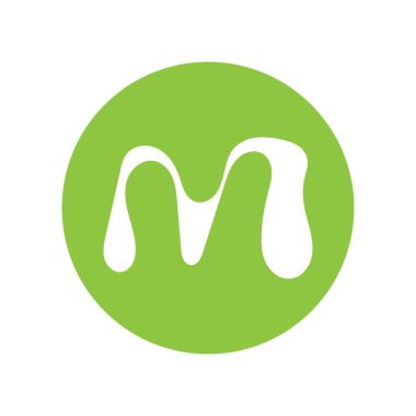 M Harfi Logo Şablonu vektör çizimi tasarımı