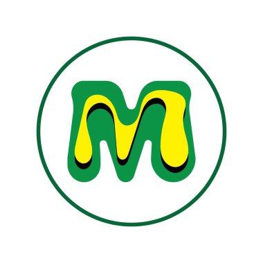 M Harfi Logo Şablonu vektör çizimi tasarımı