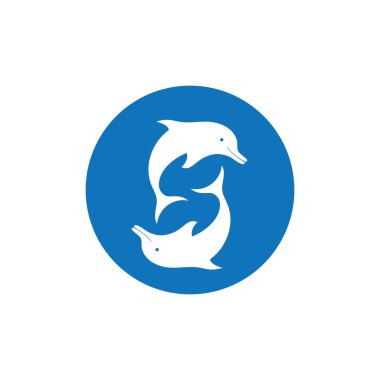 dolphin icon logo design vector