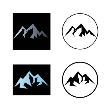 Dağ simgesi Logo Şablonu Vektör illüstrasyon Tasarımı