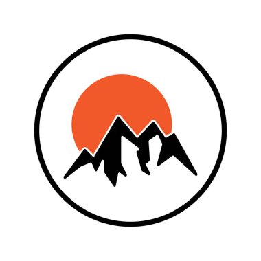 Dağ simgesi Logo Şablonu Vektör illüstrasyon Tasarımı