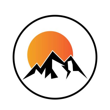 Dağ simgesi Logo Şablonu Vektör illüstrasyon Tasarımı