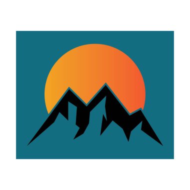 Dağ simgesi Logo Şablonu Vektör illüstrasyon Tasarımı
