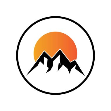 Dağ simgesi Logo Şablonu Vektör illüstrasyon Tasarımı