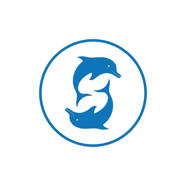 Dolphin Icon Logo Design Vector — Stockvektor