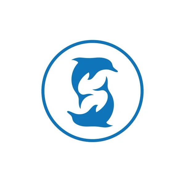 Dolphin Icon Logo Design Vector — Stockvektor