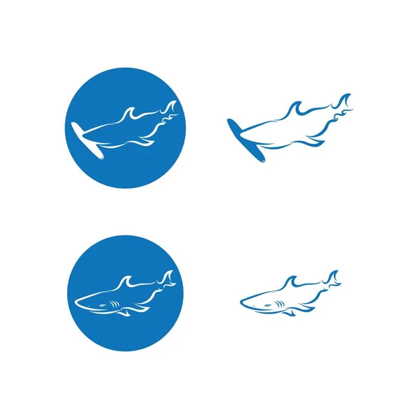 Tubarão Ilustração Logotipo Modelo Vector — Vetor de Stock