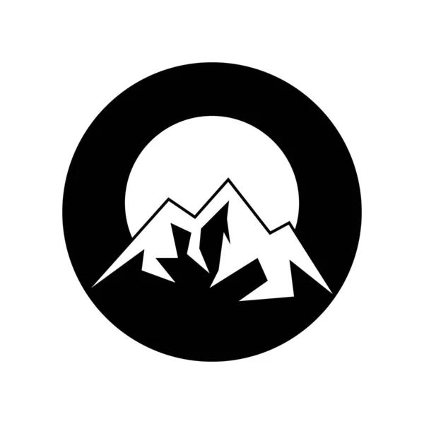 Icono Montaña Logo Plantilla Diseño Ilustración Vectorial — Vector de stock