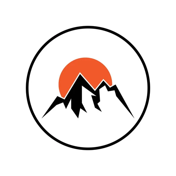 Mountain Icon Logo Template Vector Illustratie Ontwerp — Stockvector