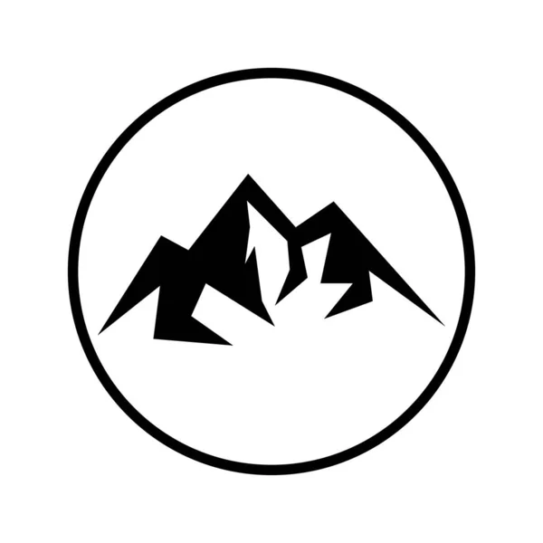 Icono Montaña Logo Plantilla Diseño Ilustración Vectorial — Vector de stock