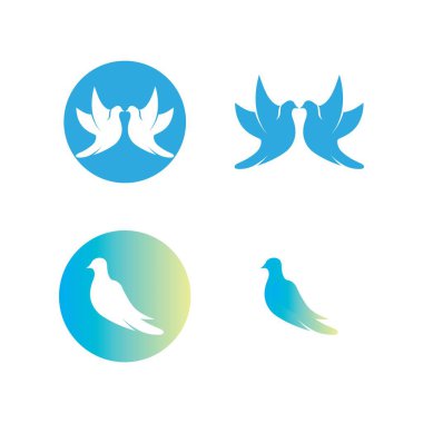 Kuş kanadı güvercin logosu vektör çizimi