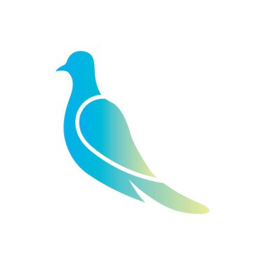 Kuş kanadı güvercin logosu vektör çizimi